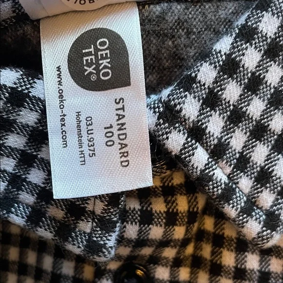 Hanna Andersson - Black and White Checkered Button-Down Shirt with collar - Picture 3 of 10